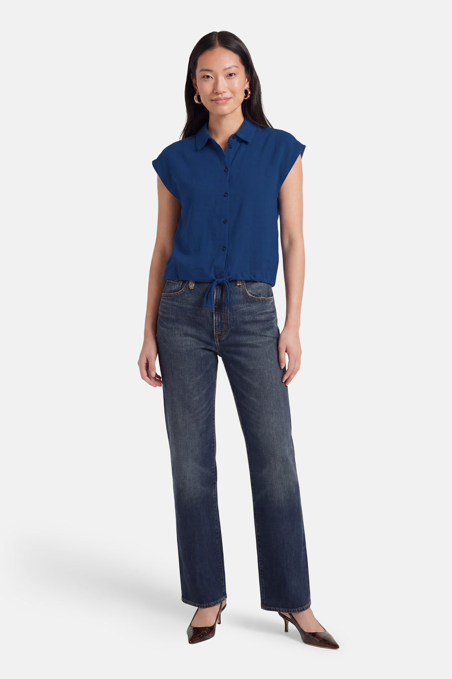 Chemise à manches courtes - bleu