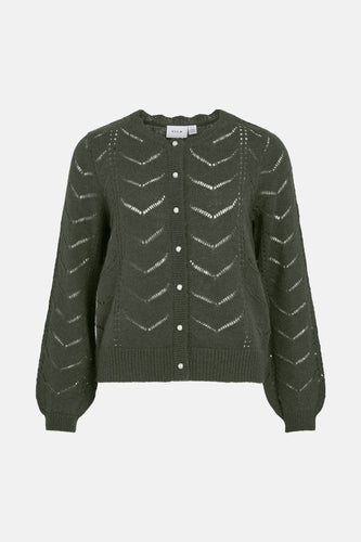 VITULI O-NECK L/S DETAIL KNIT CARDI/TES
