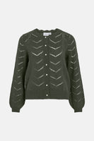 VITULI O-NECK L/S DETAIL KNIT CARDI/TES