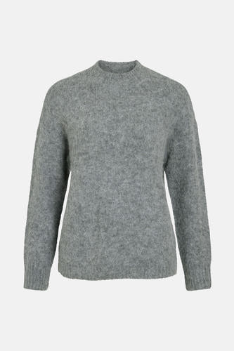 Sweat-shirt gris à col rond de VILA, avec une texture trourue.