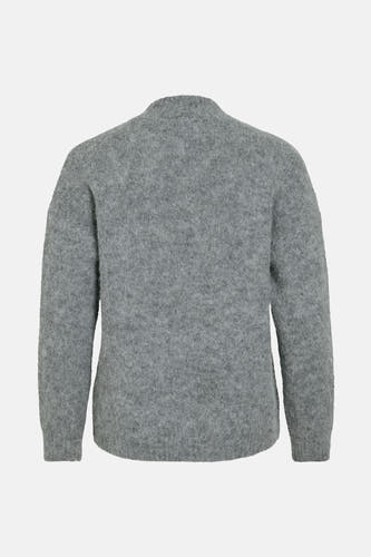 Sweat-shirt gris avec col rond de VILA®, texture tr tricotée, dos.
