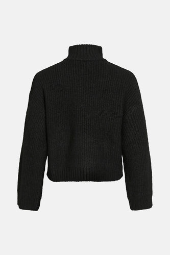 Zwarte gebreide coltrui.