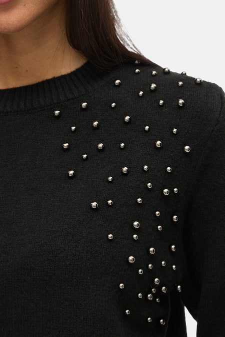 VILANIE O-NECK L/S DECO KNIT TOP