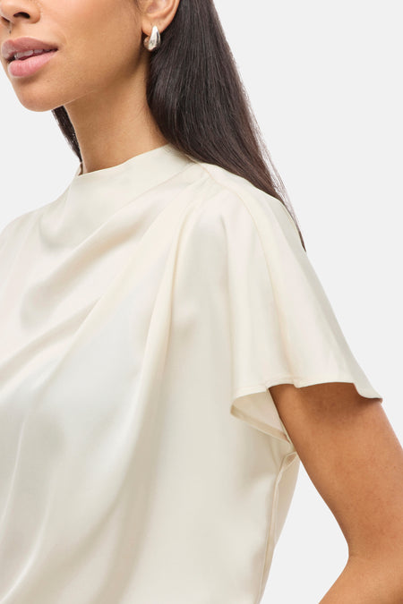 VIELMINA FUNNEL NECK S/S TOP