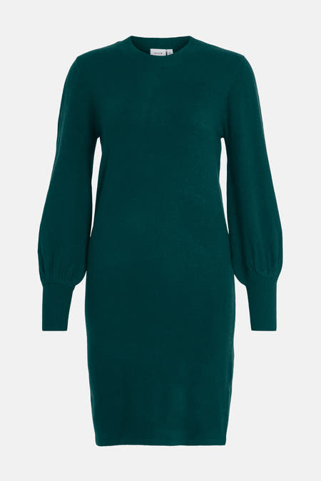 Vêtement vert avec longues manches de VILA, avec des manches fleuries et un tissu lisse.