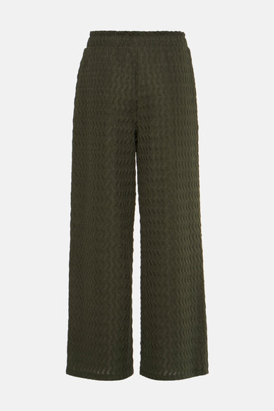 Pantalon vert de VILA avec une ceinture élastique et un motif texturé.