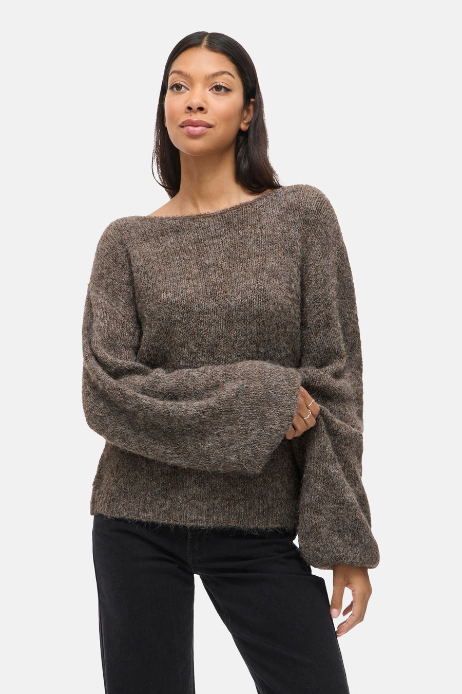 Pull col O brun - VILA®