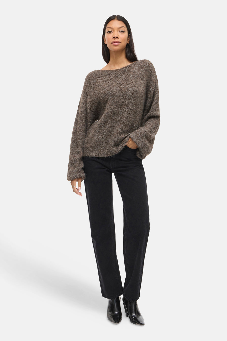 Pull col O brun - VILA®