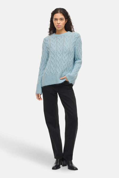 Pull à col rond - bleu