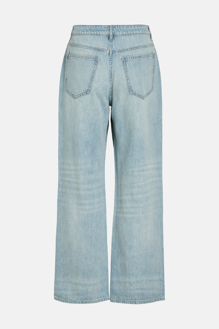 Jean en denim bleu clair large de VILA, avec des poches arrière et des jambes larges.