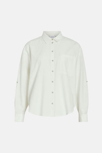 Chemise blanche à manches longues de VILA®, dos uni avec col et poignets.