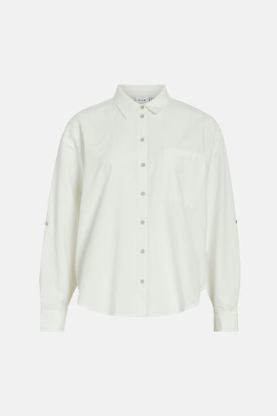 Chemise blanche à manches longues de VILA®, dos uni avec col et poignets.