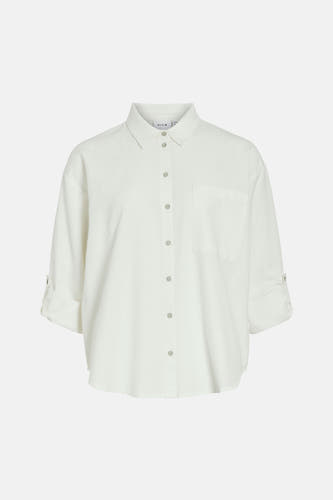 Chemise blanche à manches longues de VILA, avec poche poitrine et fermeture boutonnée.