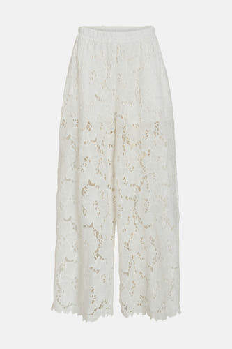 Pantalon blanc de VILA®, avec un motif floral et une ceinture élastique.