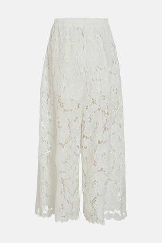 Pantalon blanc de VILA® avec imprimé floral et ceinture élastique.