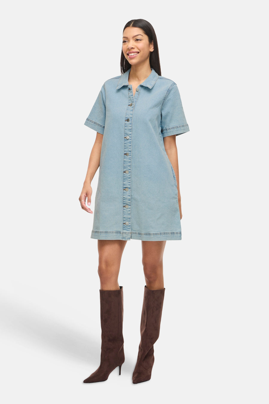 Robes manches courtes light blue denim - VILA®