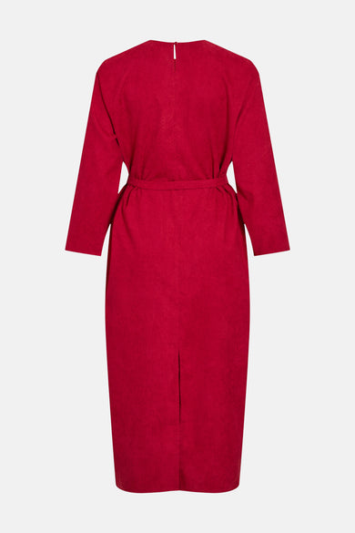 VICOURDIE 7/8 V-NECK CORDUROY DRESS/LC