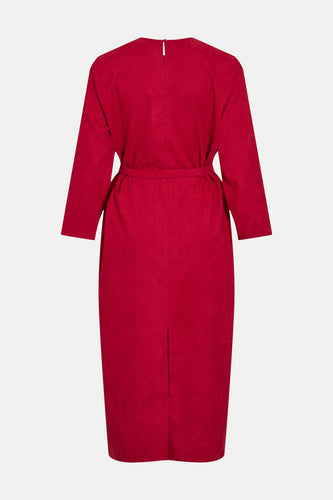 VICOURDIE 7/8 V-NECK CORDUROY DRESS/LC
