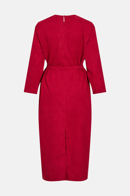 VICOURDIE 7/8 V-NECK CORDUROY DRESS/LC