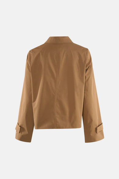 Beige korte jas van VILA®, gezien van de achterkant met lange mouwen.
