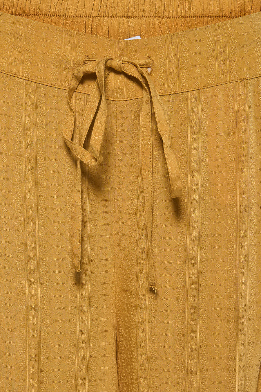 Gele broek van VILA met een subtiel patroon en trekkoord in de taille.