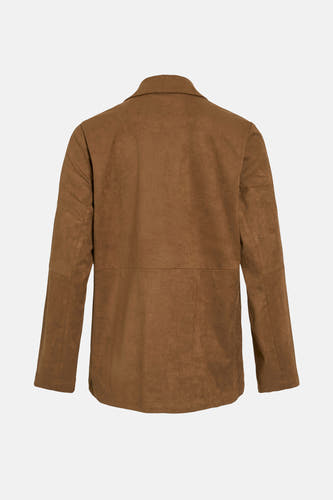 Manteau court brun de VILA, avec un dos en suède lisse et des manches longues.