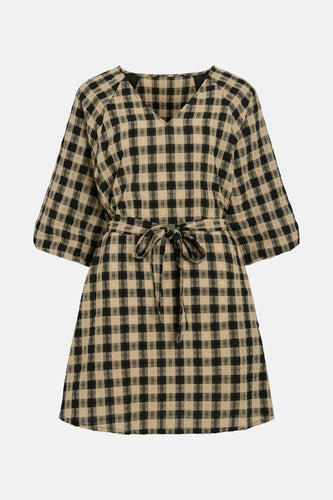 VIBETTE 3/4 V-NECK DRESS / LS