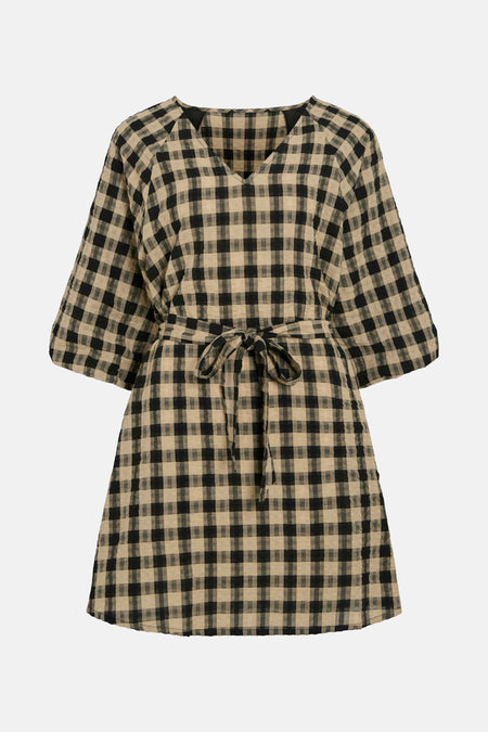 VIBETTE 3/4 V-NECK DRESS / LS