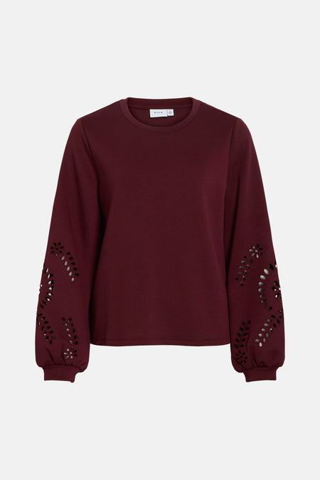 Sweat col O - Bordeaux
