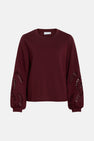 Sweat col O - Bordeaux