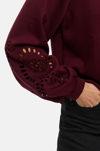 Sweat col O - Bordeaux