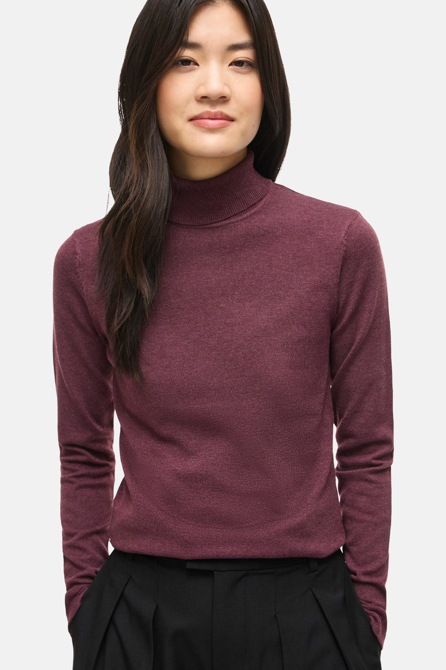 Pull col roulé rouge - VILA®