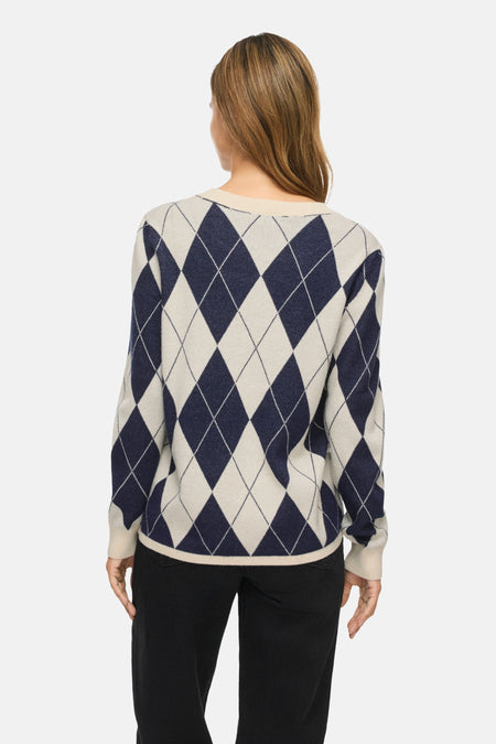 Pull col O - beige