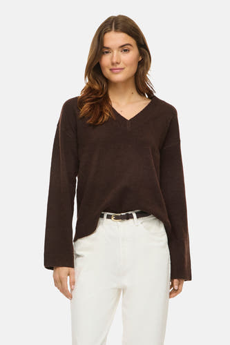 Pull col V - brun