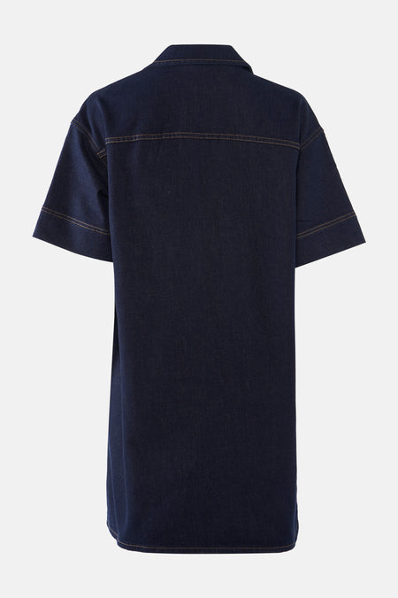 Robe à manches courtes - dark blue denim