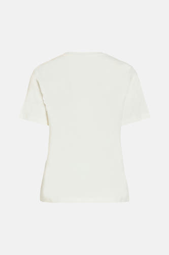 Witte korte mouwen t-shirt van VILA®, achterzijde, eenvoudig design, gladde stof, ronde halslijn