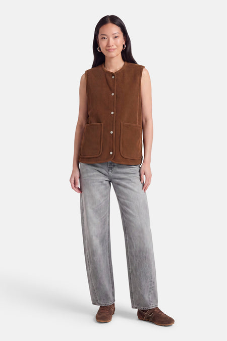 Veste sans manches - cognac