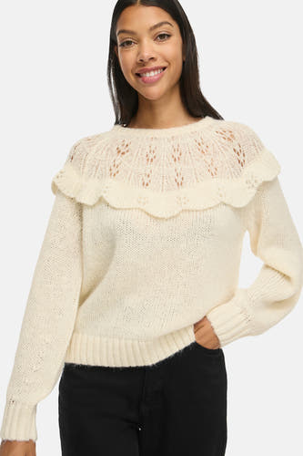 Pull col O Écru - VILA®