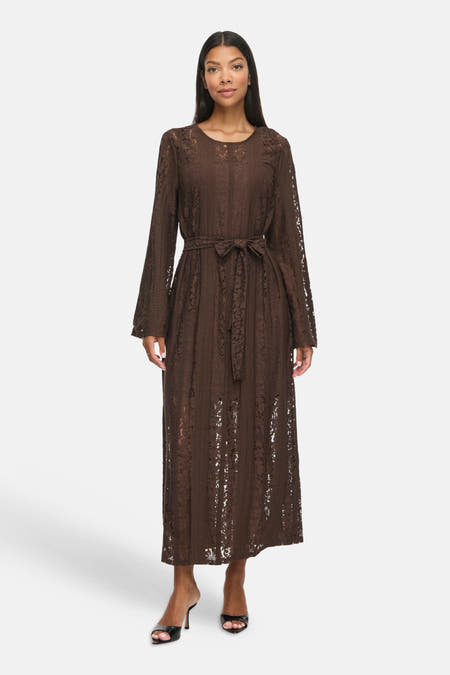 Robe à manches longues - brun
