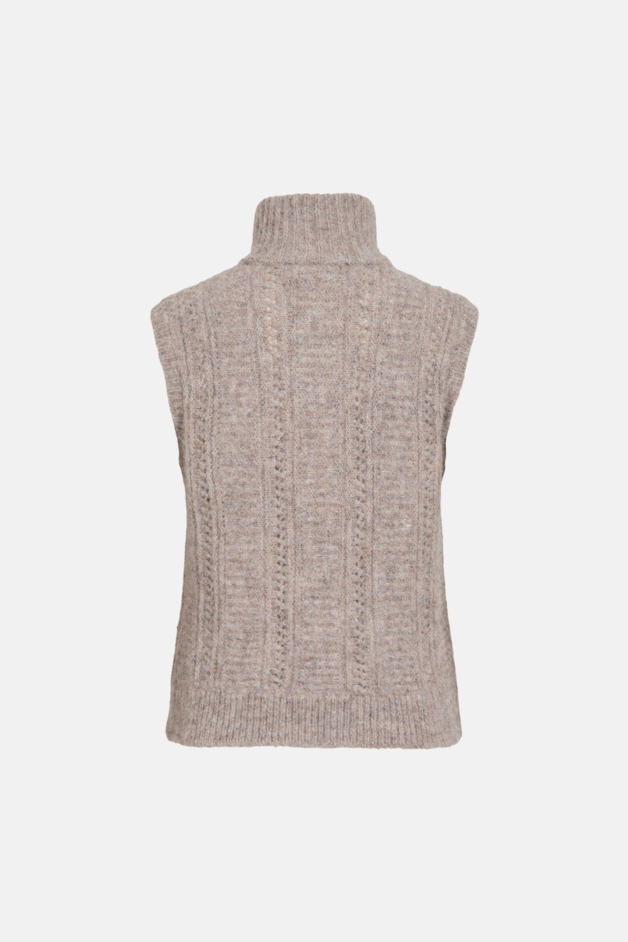 Dames tops pull zonder mouw - Natural Melange