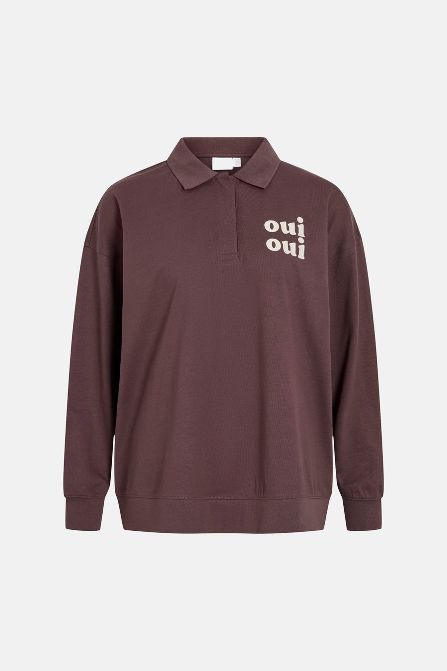 Sweat col O - brun