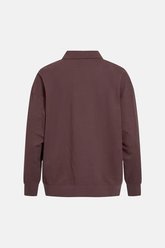 Sweat col O - brun