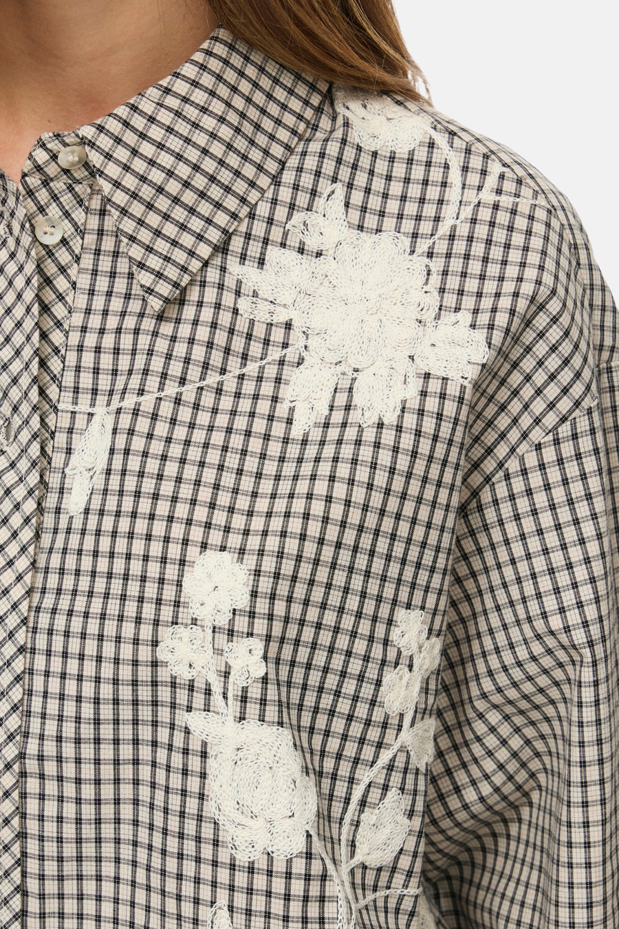 Chemise à manches longues - beige