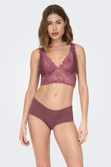Robe rose ONLY, avec un motif floral et des détails en dentelle.