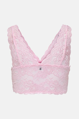 Robe de chambre rose ONLY®, conçue en coton avec un motif floral et une finition sculptée.