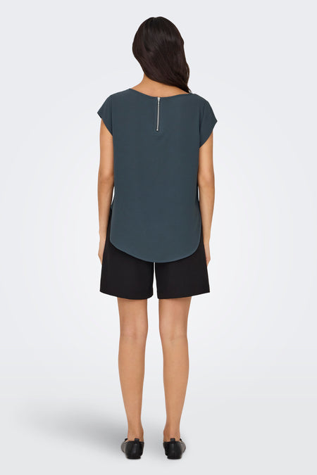 Blouse à manches courtes - bleu