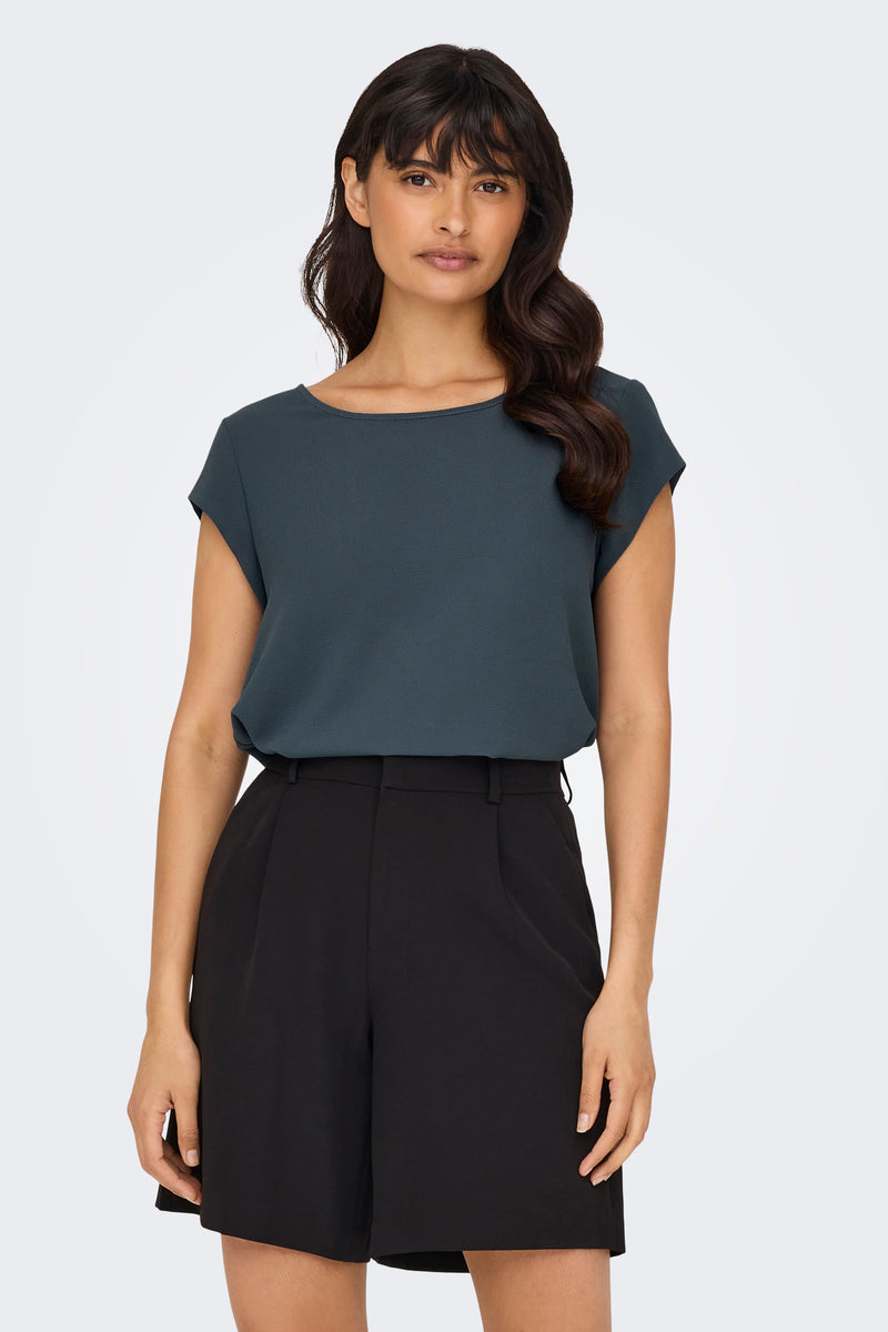 Blouse à manches courtes - bleu