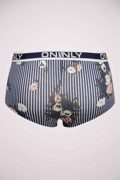 Boxau de shorty boxers ONLY, avec des rayures verticales et un motif floral.