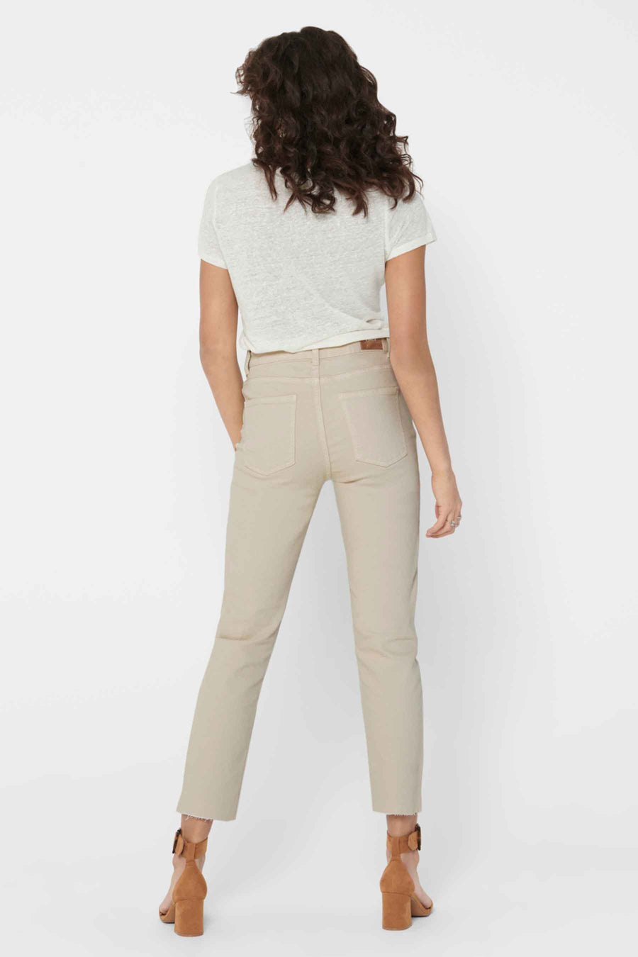 Pantalon color&eacute; - beige - ONLY®