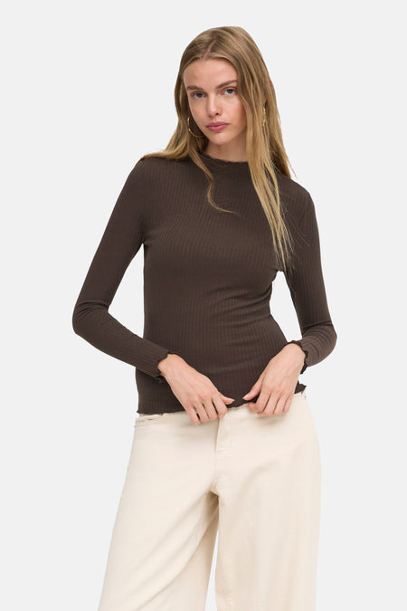 Pull col O - brun